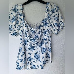 Floral Puff Sleeve Blouse